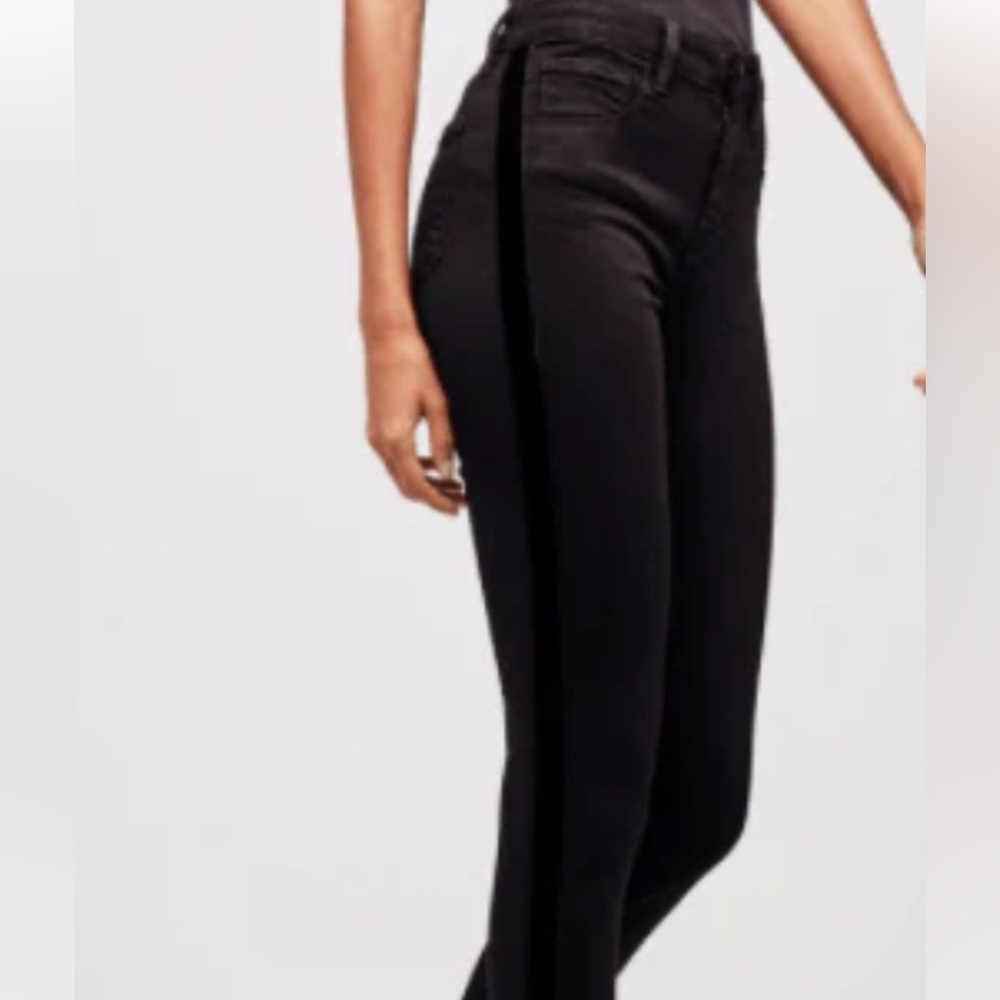 L’Agence Margot black on black rhinestone tuxedo stripe NWT, 27